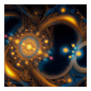 Golden Cosmic Spiral Poster
