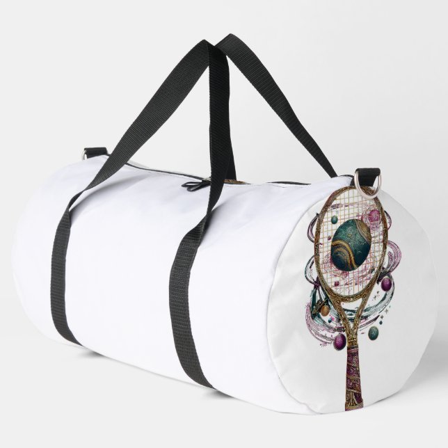 Golden cosmic tennis recket duffle bag (Left Corner)