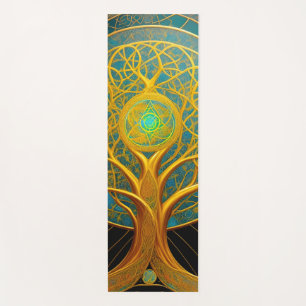 Golden Cosmic Tree Of Life Yoga Mat