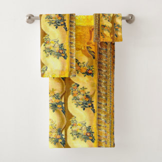 Golden Couronne de Fleurs Bath Towel Set