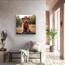 Golden Cowboy Metal Art Imprimer