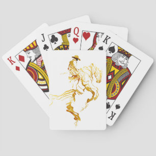 Golden Cowboy on Rearing Horse Playing Cards