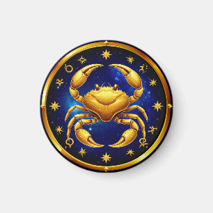 Golden Crab Cosmic Zodiac Magnet