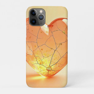 Golden Cracked Heart Glow iPhone 11 Pro Case