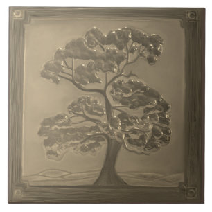 Golden Craftsman Oak Tree Ceramic Tile