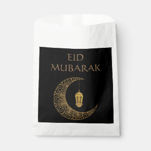 Golden Crescent Moon & Lantern Eid Mubarak Islamic Favour Bag