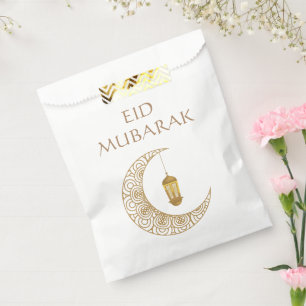 Golden Crescent Moon & Lantern Eid Mubarak Islamic Favour Bag