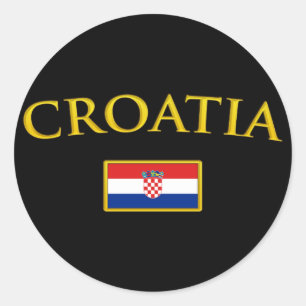 Golden Croatia Classic Round Sticker