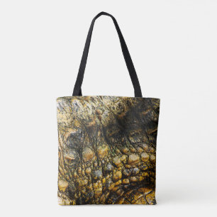 Golden Crocodile Skin Texture Close Up Tote Bag