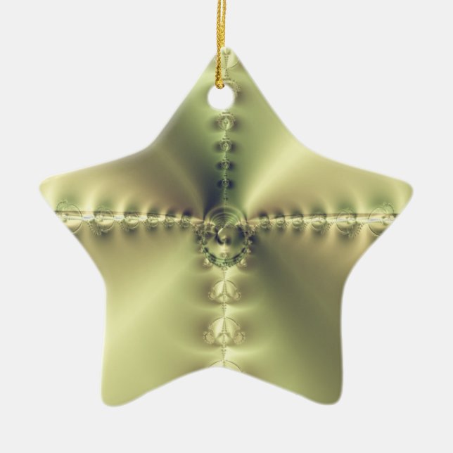 Golden Cross Ceramic Ornament (Front)
