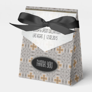 Golden Cross Geometric Lace Pattern Party Favour Favor Box