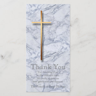 Golden Cross Marble 1 Sympathy Thank You