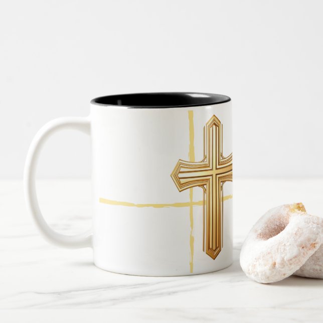 Golden Cross Mug (With Donut)