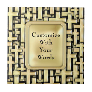 Golden Crosses Tile