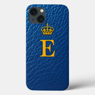 Golden Crown Above Stylish Letter E iPhone 13 Case