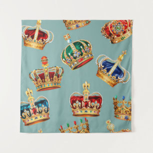 Golden Crown Baroque Fashion Texture Tapestry