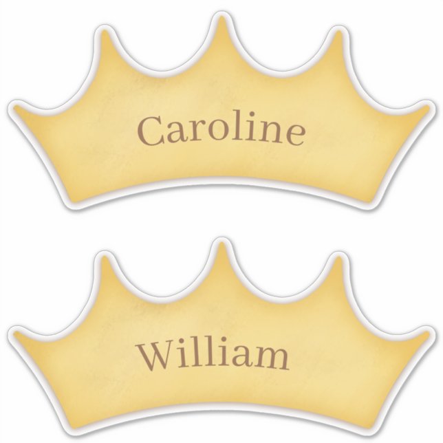 Golden Crown Fairytale Kids Set of 2 Custom Name (Front)