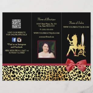 Golden Crown Leopard With Red Bow Salon Brochure