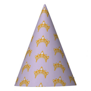 Golden Crown Lilac Girl Princess Birthday Hat