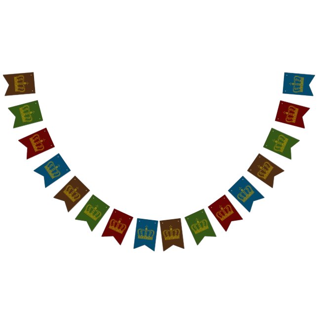 Golden Crown - luxury royal 1 Bunting Flags (All)