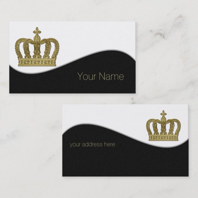 Golden Crown - luxury royal 2 Business Card (Front/Back)