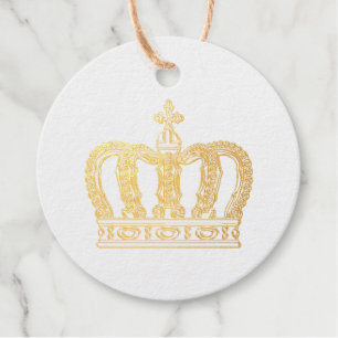 Golden Crown - luxury royal 2 Favour Tags