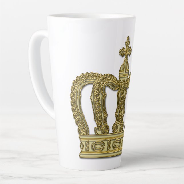 Golden Crown - luxury royal 2 Latte Mug (Left Angle)