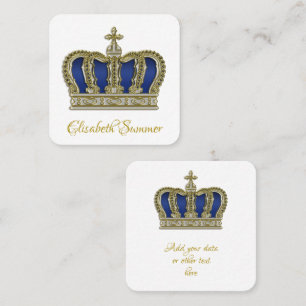 Golden Crown - luxury royal Square 5 Square Business Card