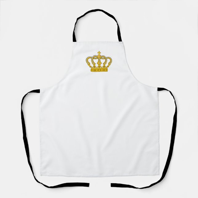 Golden Crown on White Apron (Front)