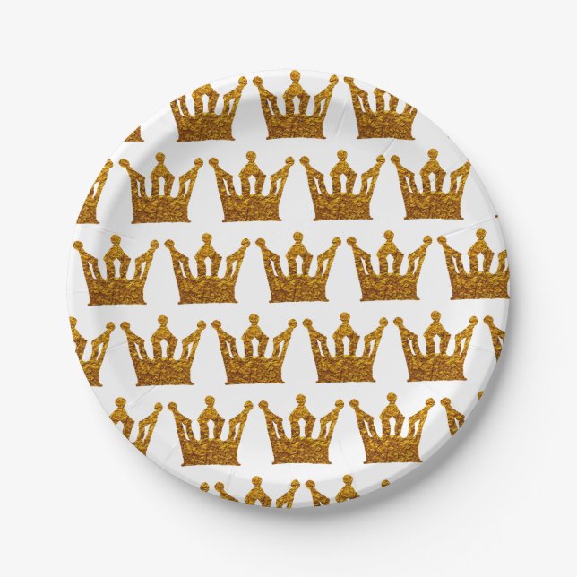 Golden Crown Paper Plates (Front)