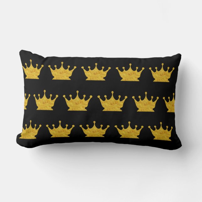 Golden Crown Pattern  Lumbar Pillow (Front)