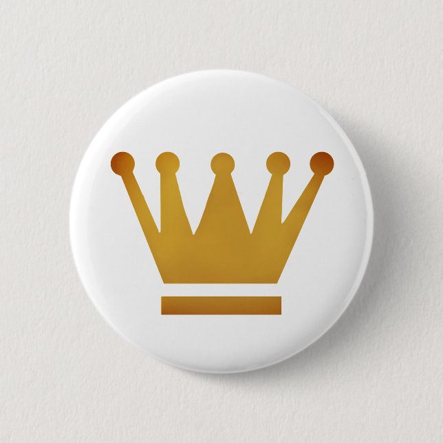 Golden Crown Round Badge 2 Inch Round Button (Front)