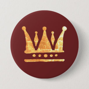 Golden Crown Round Badge 3 Inch Round Button