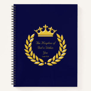 Golden Crown & The Kingdom of God Bible Verse Note Notebook