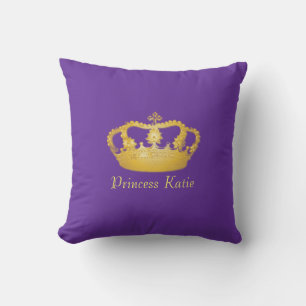 Golden Crown Throw Pillow