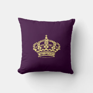 Golden Crown Throw Pillow