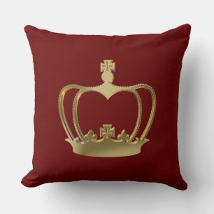 Golden crown throw pillow