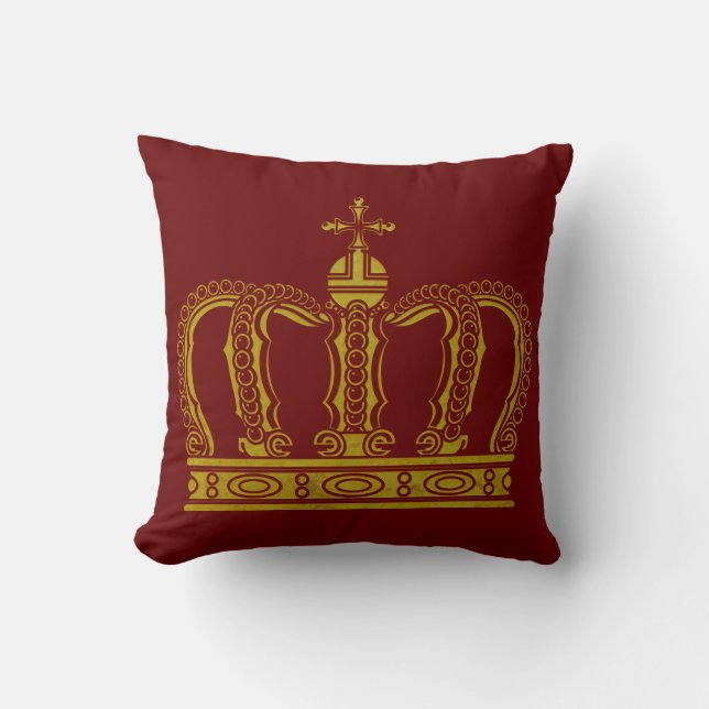 Golden Crown + your ideas Throw Pillow (Front)