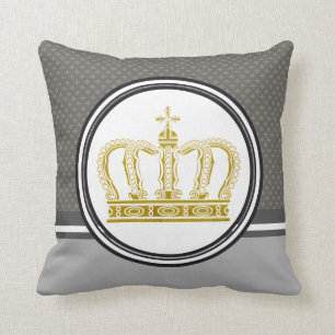Golden Crown + your ideas Throw Pillow
