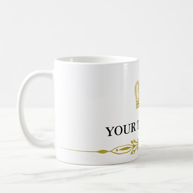 Golden Crown + your text & background Coffee Mug (Left)