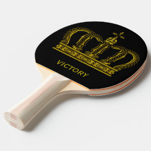 Golden Crown + your text Ping Pong Paddle