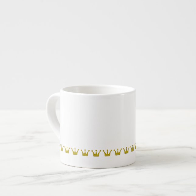 Golden Crowns Border + your ideas Espresso Cup (Front Left)