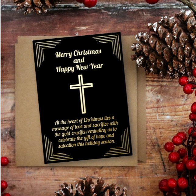Golden Crucifix sur la carte noire Arrière - plan (Créateur téléchargé)