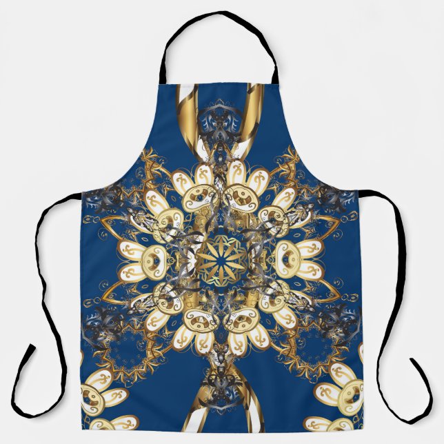 Golden Curls, Oriental Vintage Pattern. Apron (Front)