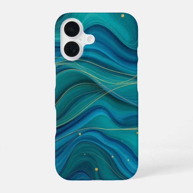 Golden Currents iPhone 16 Case (Back)