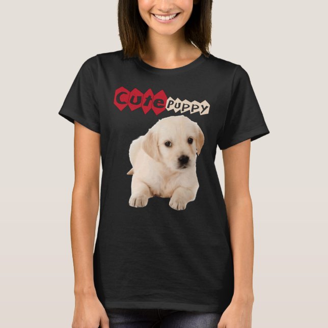 Golden Cute Labrador Retriever Puppy T-Shirt (Front)
