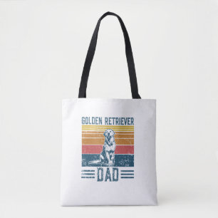 Golden Dad Dog - Vintage Golden Retriever Dad Tote Bag