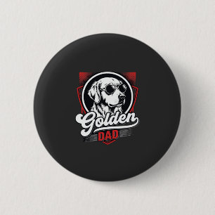 Golden Dad Golden Retriever Sunglasses Design 2 Inch Round Button
