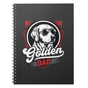 Golden Dad Golden Retriever Sunglasses Design Notebook