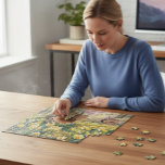 Golden Daffodil Garden Blooms Watercolor  Jigsaw Puzzle<br><div class="desc">These puzzles showcase a serene digital watercolor daffodil forest, inviting customers into a peaceful spring landscape filled with soft colors and gentle details. Each design offers a relaxing, mindful experience as the scene comes together piece by piece. Perfect for nature lovers, art enthusiasts, and anyone who enjoys a calm, beautiful...</div>